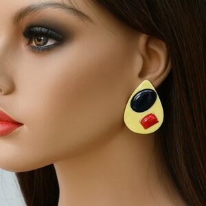 Women’s Teardrop Drop Earrings | Multi Color 0.9-In | Statement Fashion Jewelry